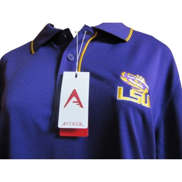 New w Tags, Antigua LSU Tigers Purple Golf Shirt in Size Large - Picture 3 of 5